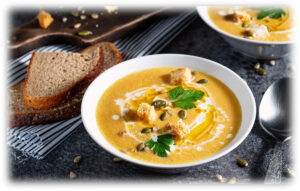 Тыквенный крем-суп с чесноком и сливками