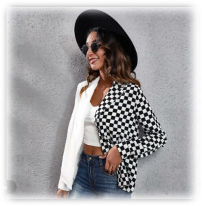 seductive chess plaid blouse