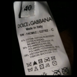 ярлык на одежде Dolce & Gabbana